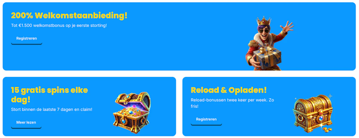 Welkomstbonus en speciale promoties bij Skyhills Casino